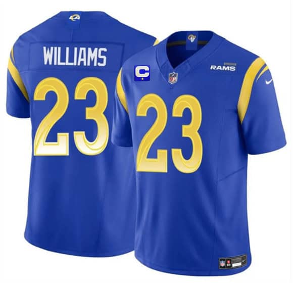 Los Angeles Rams #23 Kyren Williams Blue 2025 F.U.S.E. With 1-Star C Patch Vapor Untouchable Stitched Jersey