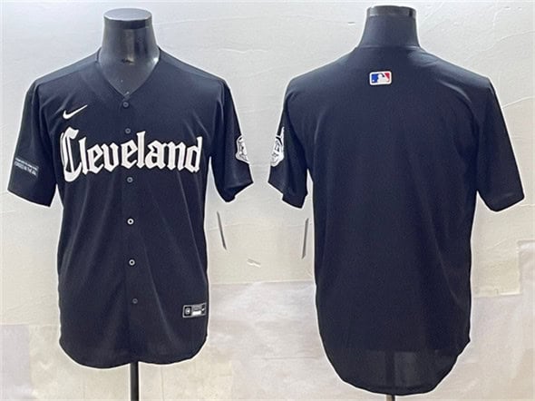 Cleveland Guardians Blank Black Gothic Vapor Premier Limited Stitched Jersey