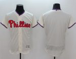Phillies Blank Cream Flexbase Authentic Collection Stitched Jersey