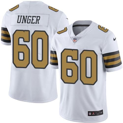 Saints #60 Max Unger White Stitched Limited Rush Nike Jersey