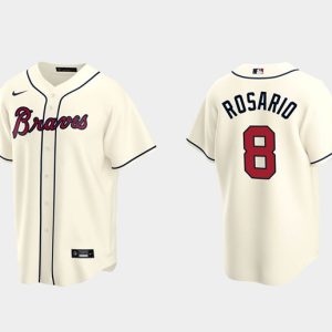 Atlanta Braves #8 Eddie Rosario Cream Cool Base Stitched Jersey