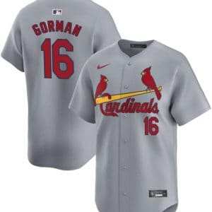 St. Louis Cardinals #16 Nolan Gorman Gray 2024 Away Limited Stitched Jersey