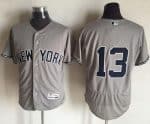 Yankees #13 Alex Rodriguez Grey Flexbase Authentic Collection Stitched Jersey
