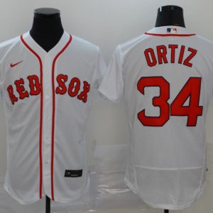 Boston Red Sox #34 David Ortiz White Flex Base Stitched Jersey
