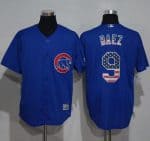 Cubs #9 Javier Baez Blue USA Flag Fashion Stitched Jersey