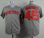 Red Sox #45 Pedro Martinez Grey Cool Base Stitched Jersey
