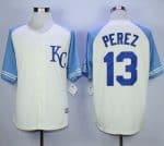 Royals #13 Salvador Perez Cream Exclusive Vintage Stitched Jersey