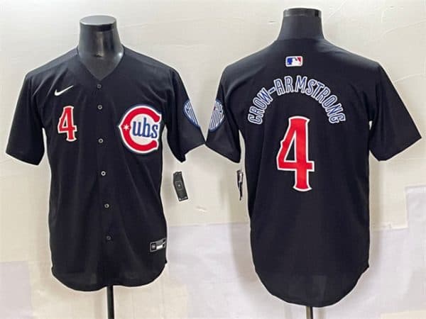 Chicago Cubs #4 Pete Crow-Armstrong Black Limited Stitched Jersey