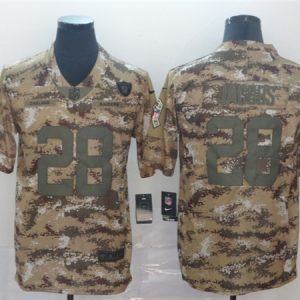 Raiders #28 Josh Jacobs Camo Salute To Service Limited Stitched Jersey