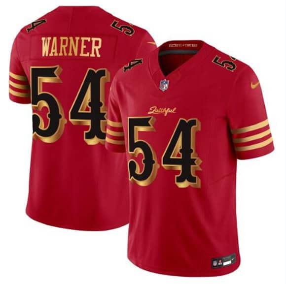 San Francisco 49ers #54 Fred Warner Red Gold 2025 F.U.S.E. ¡°Rivalries¡± Vapor Limited Stitched Jersey