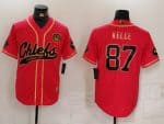 Kansas City Chiefs #87 Travis Kelce Red Gold Cool Base Stitched Jersey