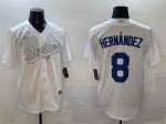 Los Angeles Dodgers #8 Enrique Hernandez White Fashion Cool Base Stitched Jersey