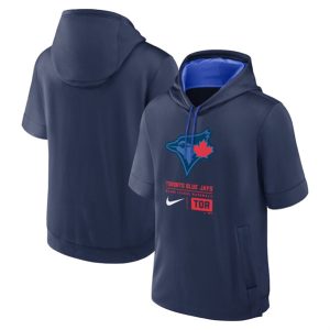 Toronto Blue Jays Navy City Connect Short Sleeve Pullover Hoodie