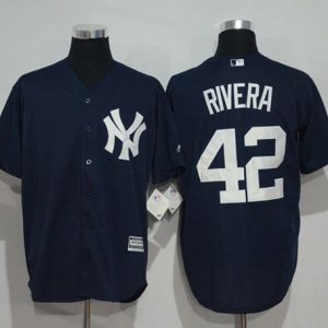 Yankees #42 Mariano Rivera Navy Blue New Cool Base Stitched Jersey