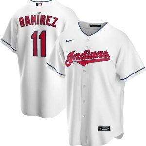 Cleveland Indians White #11 Jos¨¦ Ram¨ªrez Cool Base Stitched Jersey