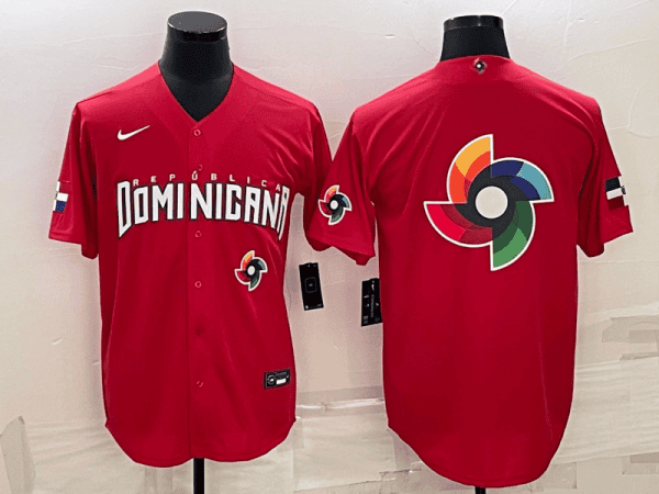Dominican Republic 2023 Red World Big Logo With Patch Classic Stitched Jersey