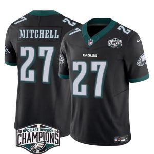 Philadelphia Eagles #27 Quinyon Mitchell Black 2024 New NFC East Champions F.U.S.E. Vapor Untouchable Limited Stitched Jersey