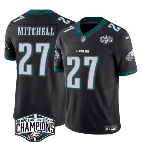 Philadelphia Eagles #27 Quinyon Mitchell Black 2024 New NFC East Champions F.U.S.E. Vapor Untouchable Limited Stitched Jersey