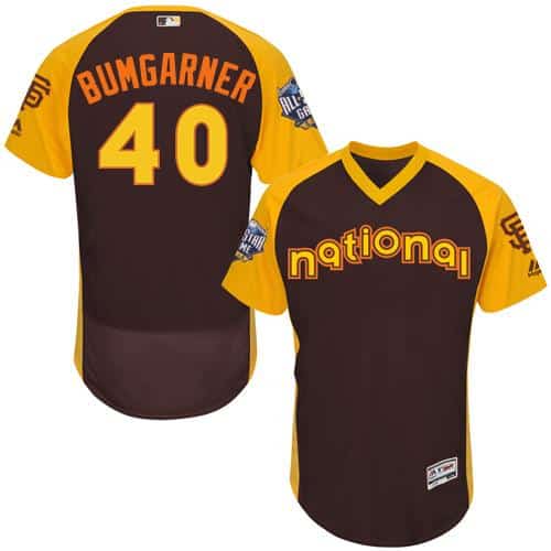 Giants #40 Madison Bumgarner Brown Flexbase Authentic Collection 2016 All-Star National League Stitched Jerseys
