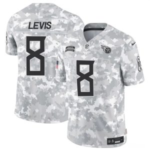 Tennessee Titans #8 Will Levis Arctic Camo 2024 F.U.S.E. Salute To Service Limited Stitched Jersey