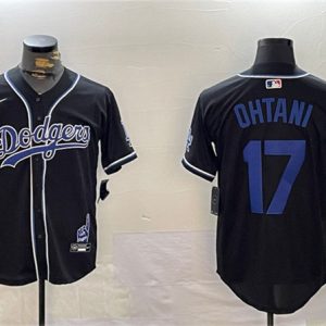 Los Angeles Dodgers #17 Shohei Ohtani Black 2024 World Series Champions Limited Stitched Jersey