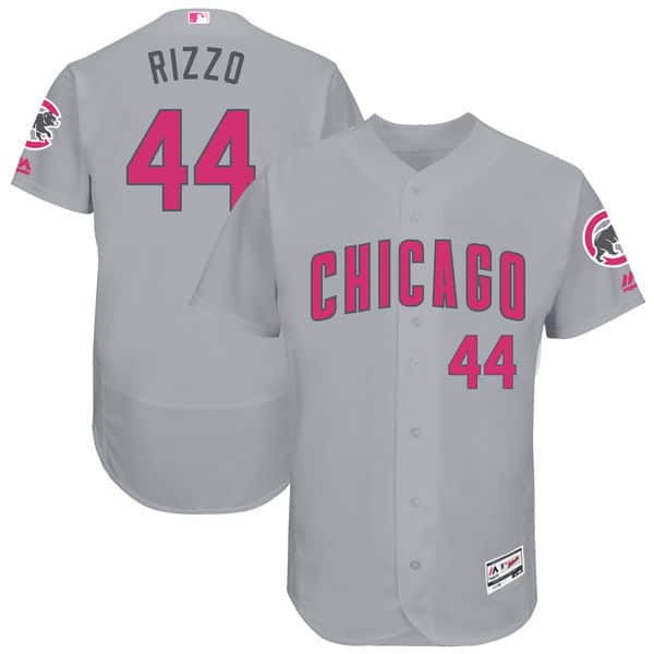 Chicago Cubs #44 Anthony Rizzo Majestic Gray Mother's Day Flex Base Stitched Jersey