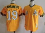 Mitchell And Ness Athletics #19 Bert Campaneris Yellow Throwback Stitched Jersey