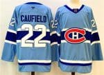 Montreal Canadiens #22 Cole Caufield Blue 2024-25 Reverse Retro Stitched Jersey