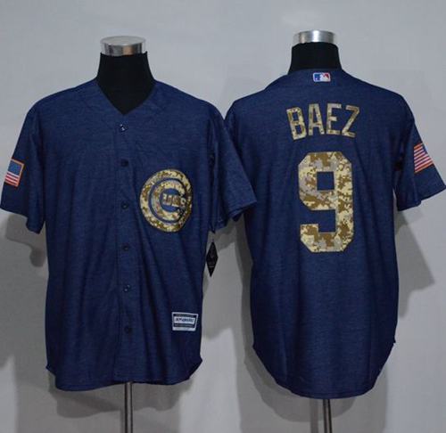 Cubs #9 Javier Baez Denim Blue Salute To Service Stitched Jersey