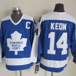 Maple Leafs #14 Dave Keon Blue White CCM Throwback Stitched Jersey