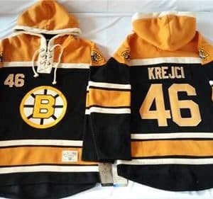 Bruins #46 David Krejci Black Sawyer Hooded Sweatshirt Stitched Jersey