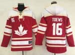 Team CA. #16 Jonathan Toews Red Sawyer Hooded Sweatshirt 2016 World Cup Stitched Jersey
