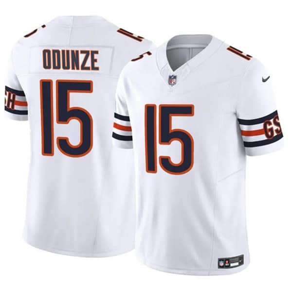Chicago Bears #15 Rome Odunze White 2024 Draft F.U.S.E. Vapor Stitched Jersey