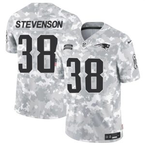 New England Patriots #38 Rhamondre Stevenson 2024 F.U.S.E. Arctic Camo Salute To Service Limited Stitched Jersey