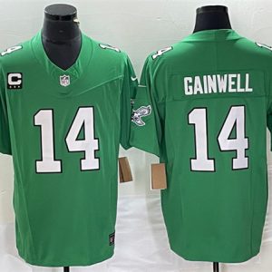Philadelphia Eagles #14 Kenneth Gainwell Green 2023 F.U.S.E. With C Patch Vapor Untouchable Stitched Jersey