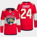 Florida Panthers #24 Justin Sourdif Red 2024 Stanley Cup Final Stitched Jersey