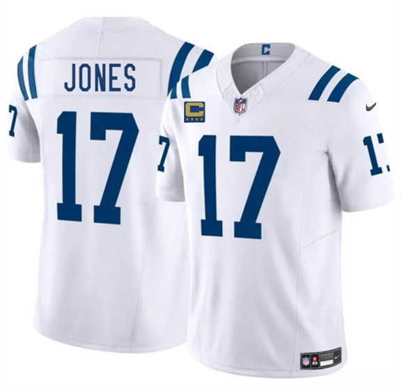 Indianapolis Colts #17 Daniel Jones White 2025 F.U.S.E. With 4-Star C Patch Vapor Limited Stitched Jersey