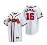 Atlanta Braves #16 Travis D'Arnaud White 2022-23 Gold Cool Base Stitched Jersey
