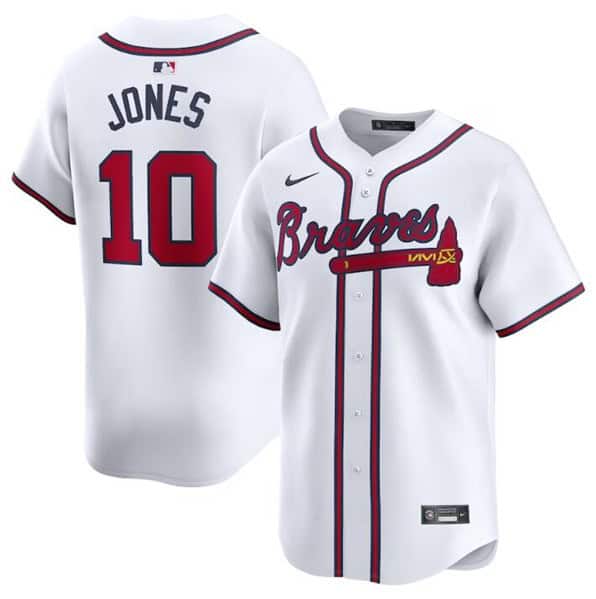 Atlanta Braves #10 Chipper Jones White 2024 Home Limited Stitched Jersey