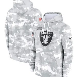 Las Vegas Raiders 2024 Arctic Camo Salute To Service Club Fleece Pullover Hoodie