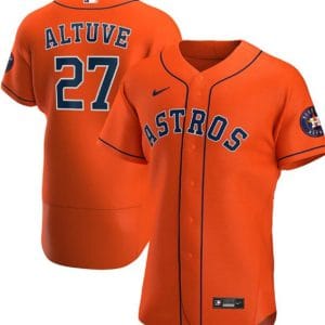 Houston Astros #27 Jose Altuve Orange Flex Base Stitched Jersey