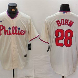 Philadelphia Phillies #28 Alec Bohm Cream Cool Base Stitched Jersey