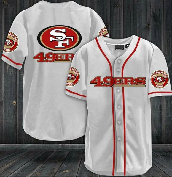San Francisco 49ers White Baseball Stitched Jersey Shirt