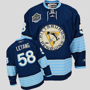 Penguins #58 Kris Letang 2011 Winter Classic Vintage Stitched Dark Blue Jersey