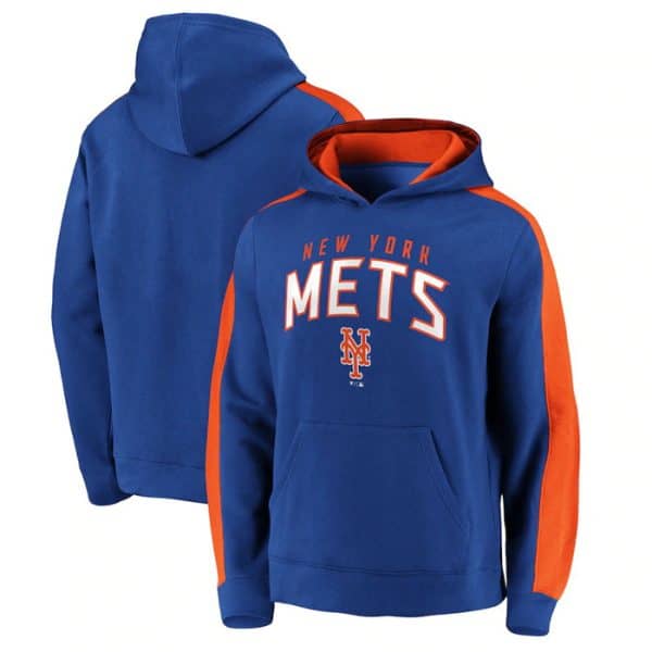 New York Mets Royal Game Time Arch Pullover Hoodie Pullover Hoodie