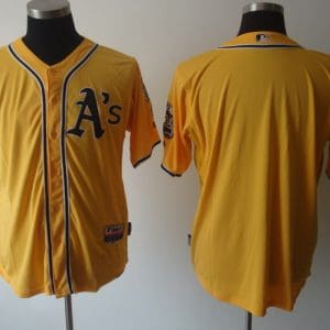 Athletics Blank Yellow Cool Base Stitched Jersey