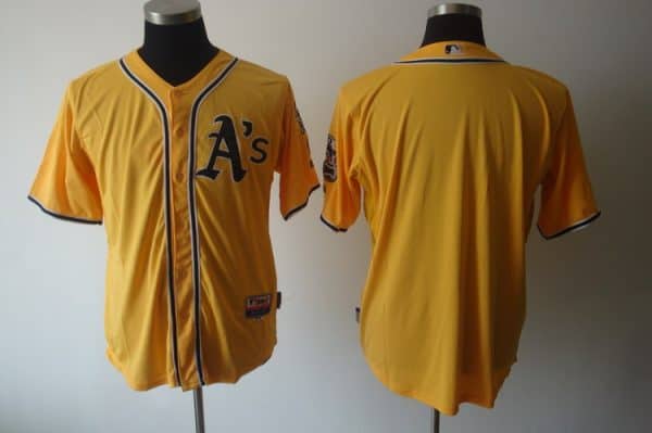 Athletics Blank Yellow Cool Base Stitched Jersey