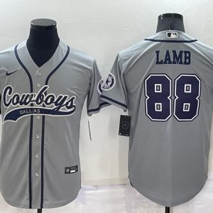 Dallas Cowboys #88 CeeDee Lamb Grey Cool Base Stitched Baseball Jersey
