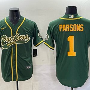 Green Bay Packers #1 Micah Parsons Green Cool Base Stitched Jersey