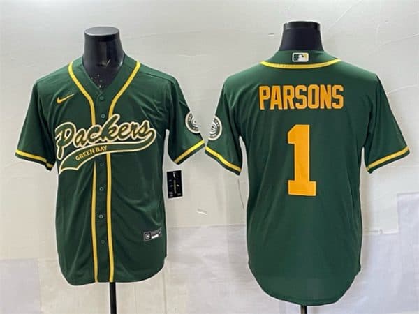 Green Bay Packers #1 Micah Parsons Green Cool Base Stitched Jersey